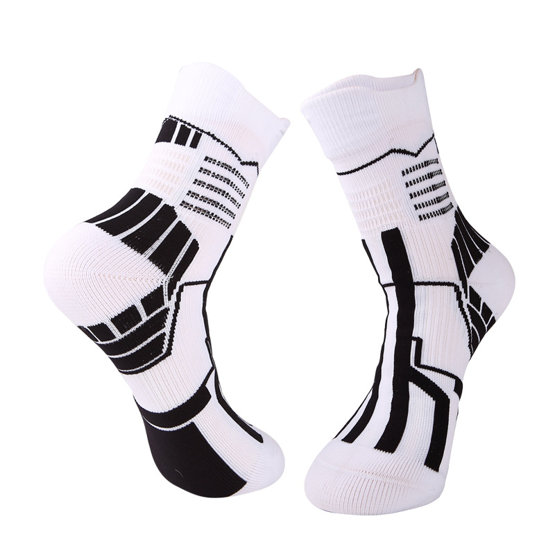 Men Sports Socks Towel Bottom Basketball Socks Non Slip Socks Long Crew Socks Terry Outdoor Sports Elite